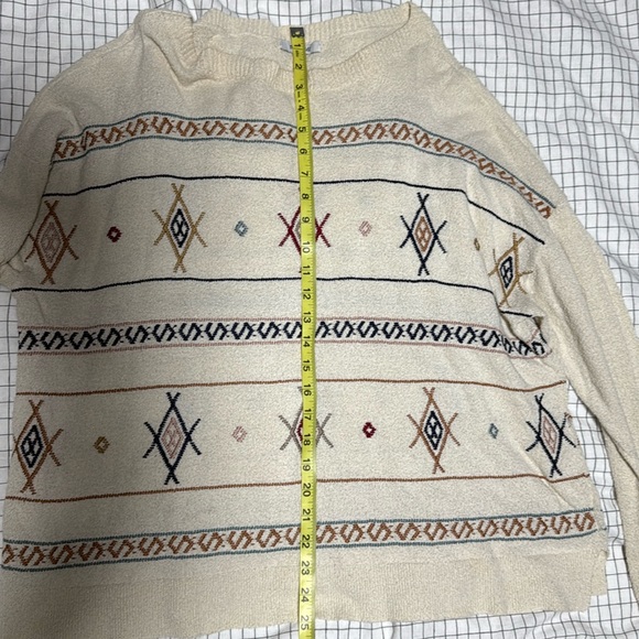 Madewell Cream Sweater with Multicolor Geometric Pattern - Picture 5 of 6